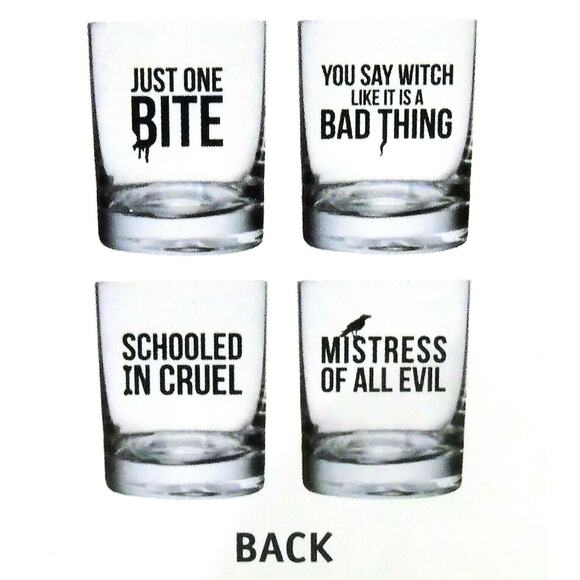 Disney Set (4) VILLAINS ROCKS GLASSES 10oz Cruella Maleficent Evil Queen Ursula! - Picture 4 of 7
